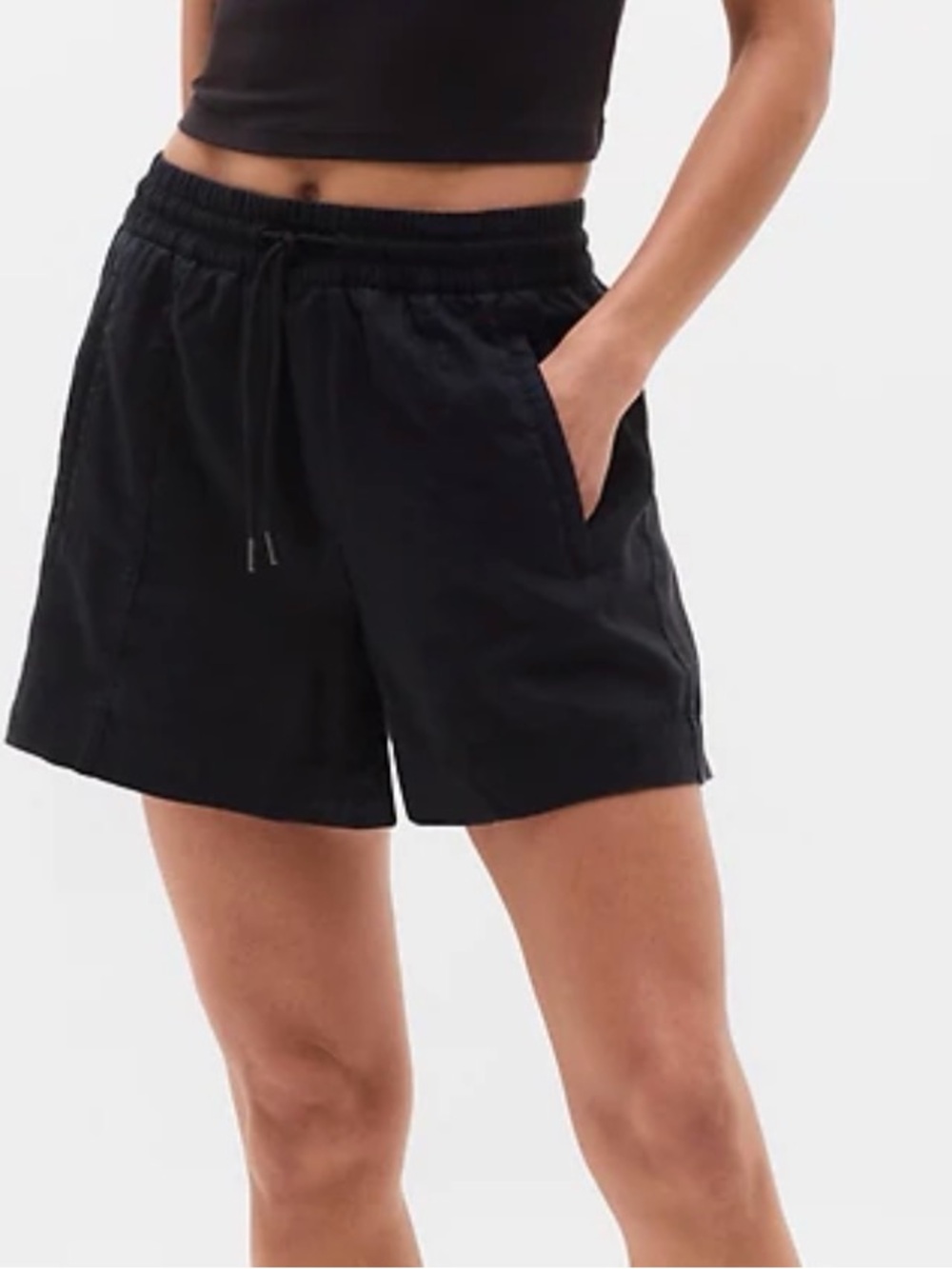Athleta Black Athletic Shorts with Drawstring